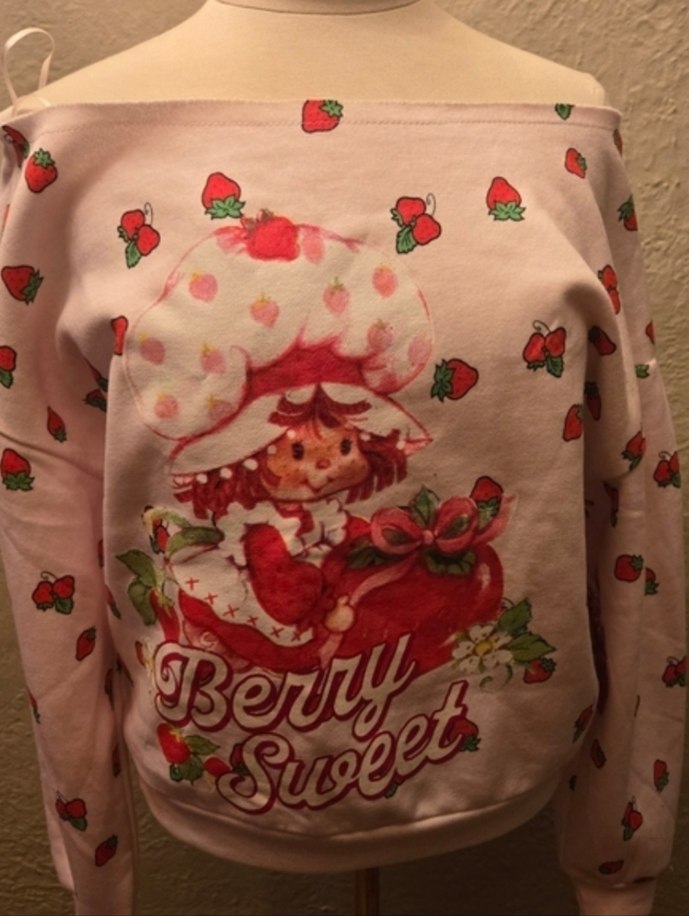 Strawberry Shortcake Berry Sweet Graphic Sweatshirt Strawberry Print Oversized
